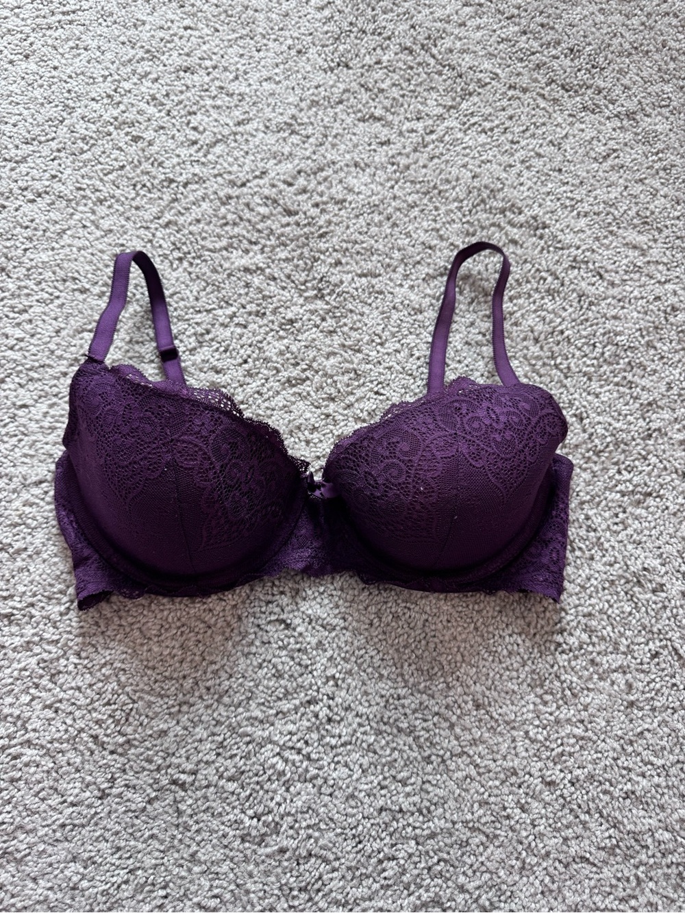 Gilligan & O'Malley Bra 36D Purple Lace Padded Underwire